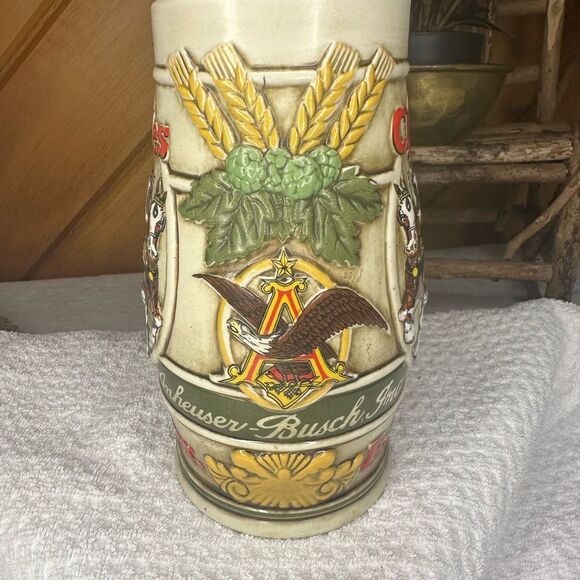BUDWEISER Anheuser Busch Clydesdales Beer Stein Mug Cup - Picture 5 of 5